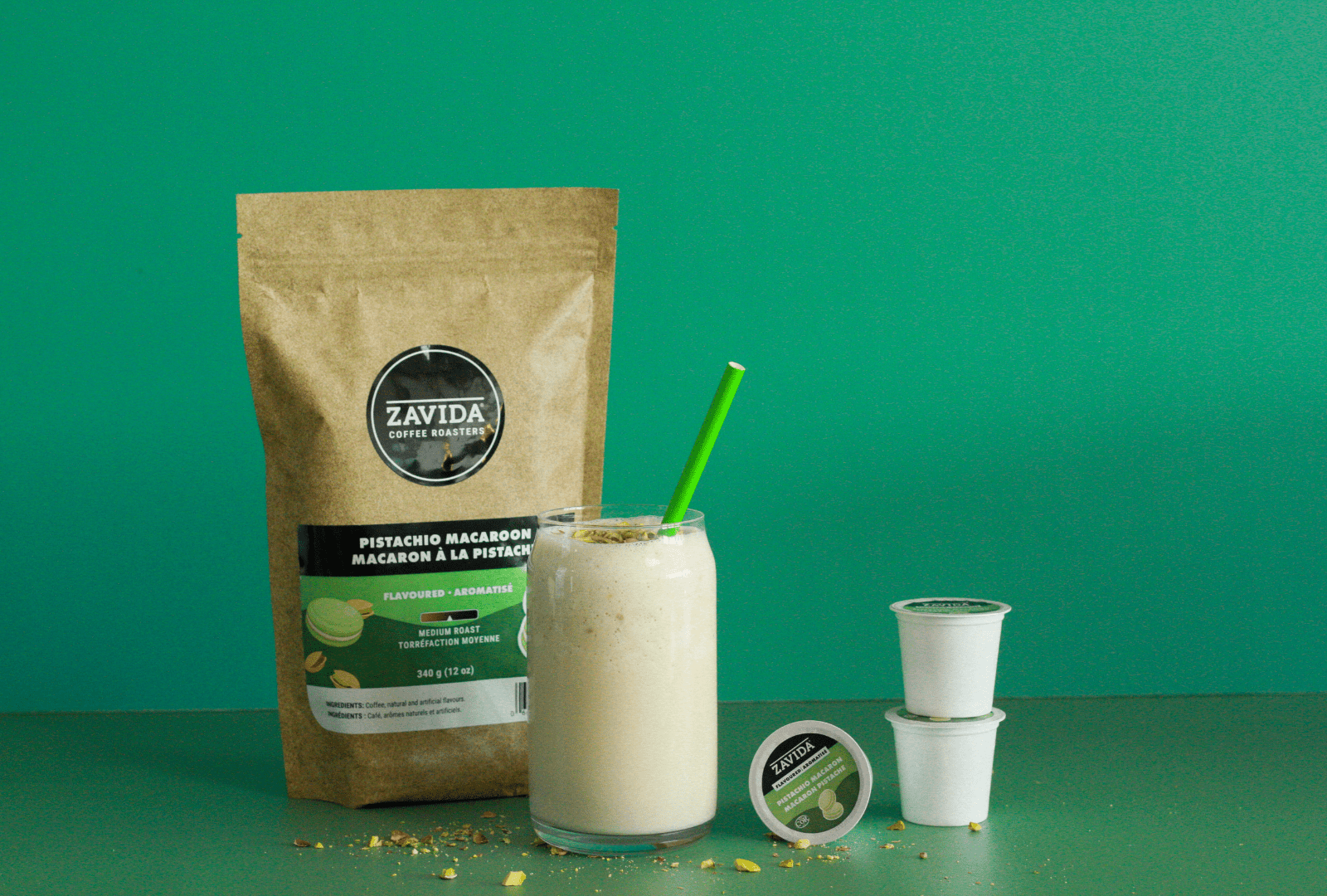 How to Make a Pistachio Macaroon Coffee Milkshake | Easy & Delicious - Zavida Coffee