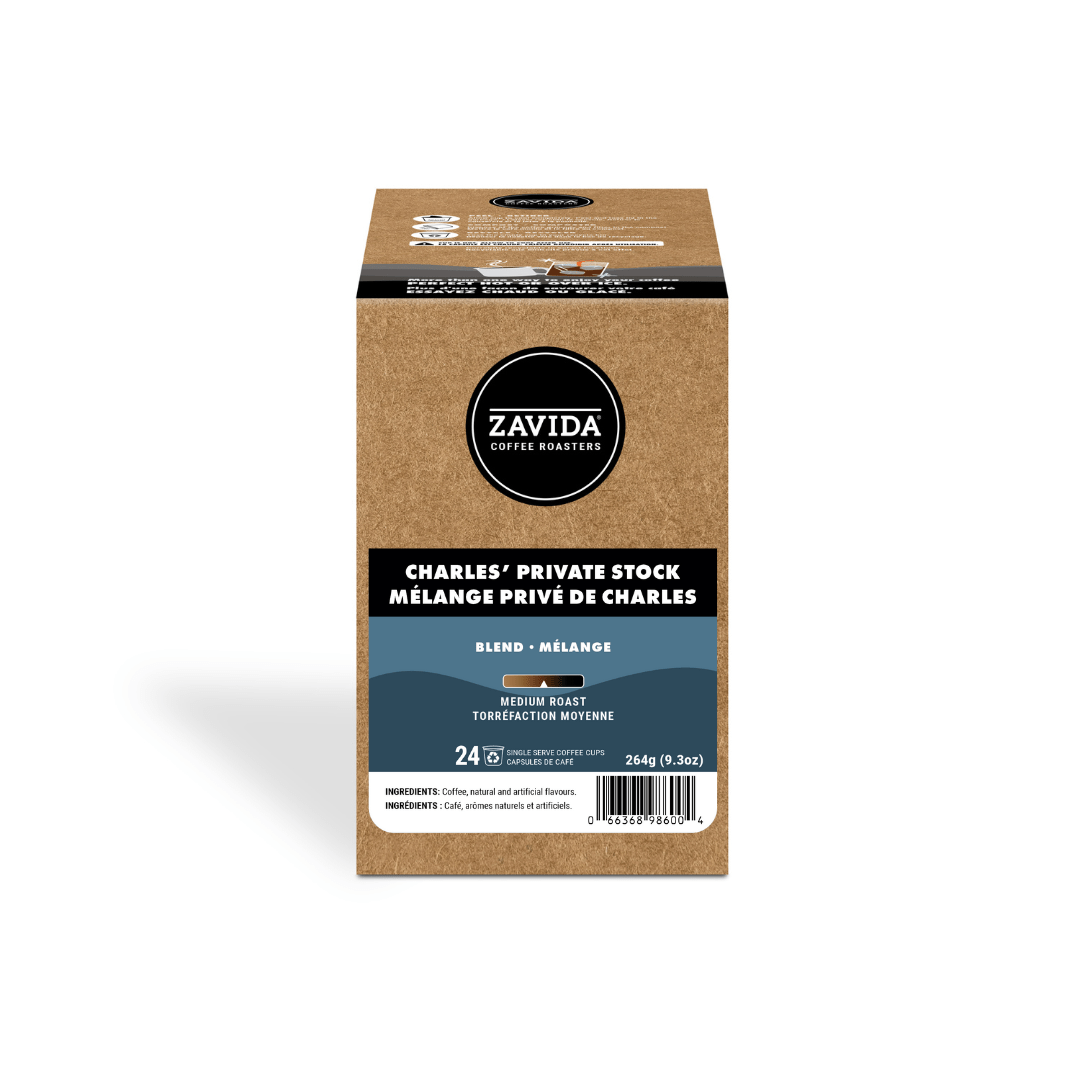 Charles' Private Stock Single Serve Coffee - 24 Pods - Zavida Coffee