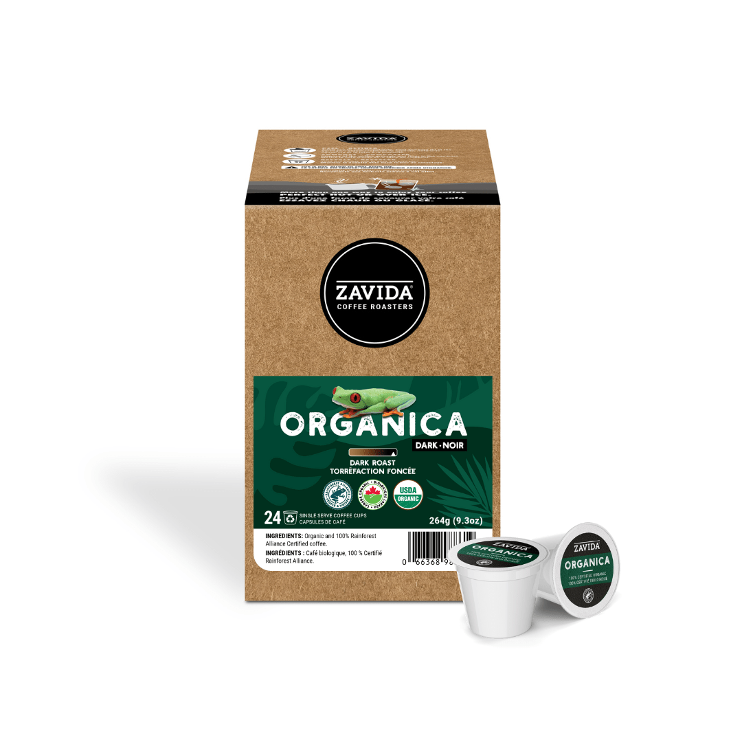 Organica Rainforest Alliance Dark Roast Single Serve Coffee - 24 Pods - Zavida Coffee