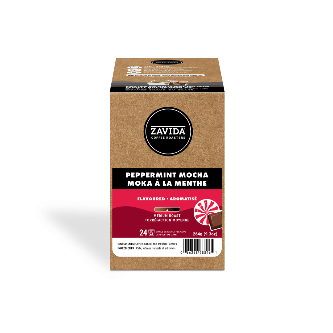 Peppermint Mocha Single Serve Coffee - 24 Pods - Zavida Coffee