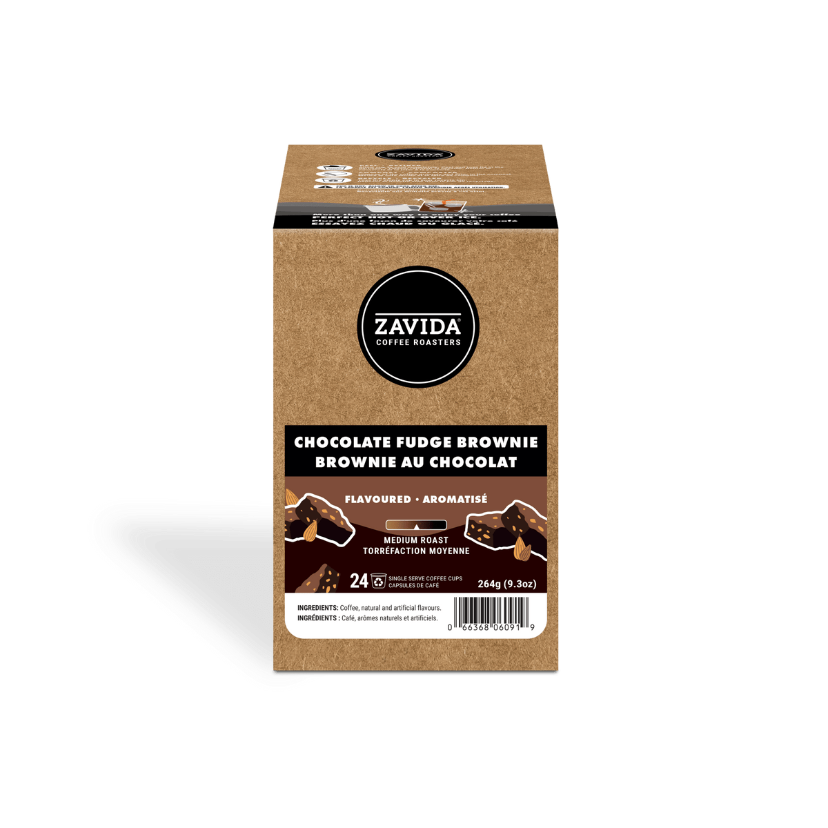 Chocolate Fudge Brownie Single - Serve Coffee - 24 Pods - Zavida Coffee