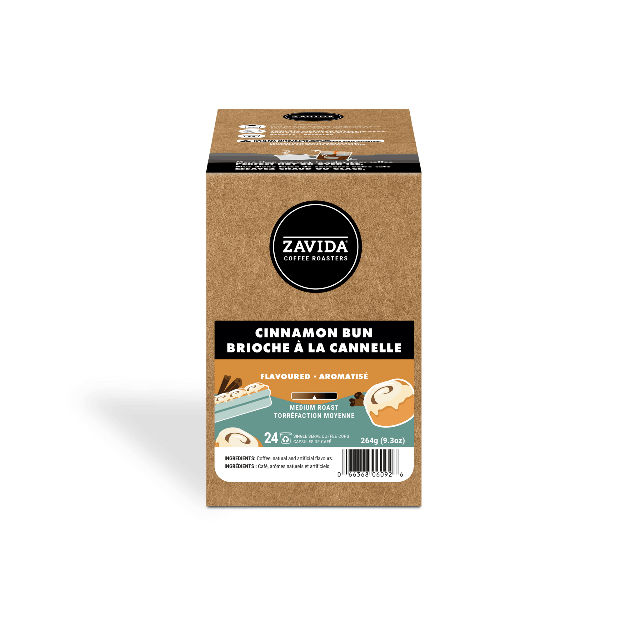 Cinnamon Bun Single - Serve Coffee - 24 Pods - Zavida Coffee