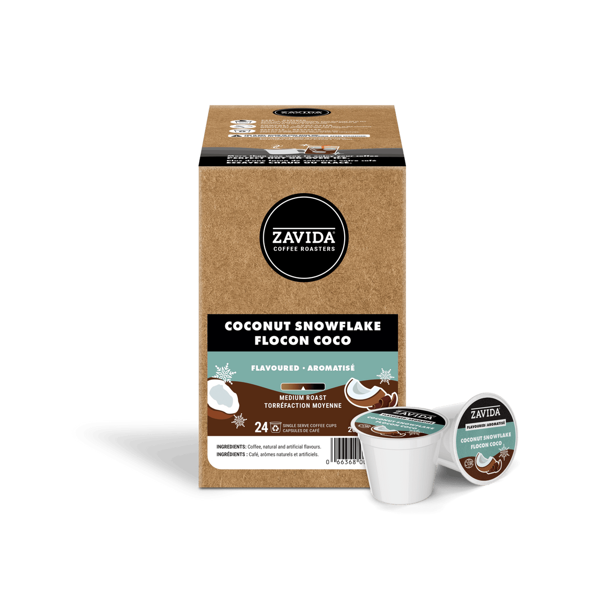 Coconut Snowflake Single - Serve Coffee - 24 Pods - Zavida Coffee