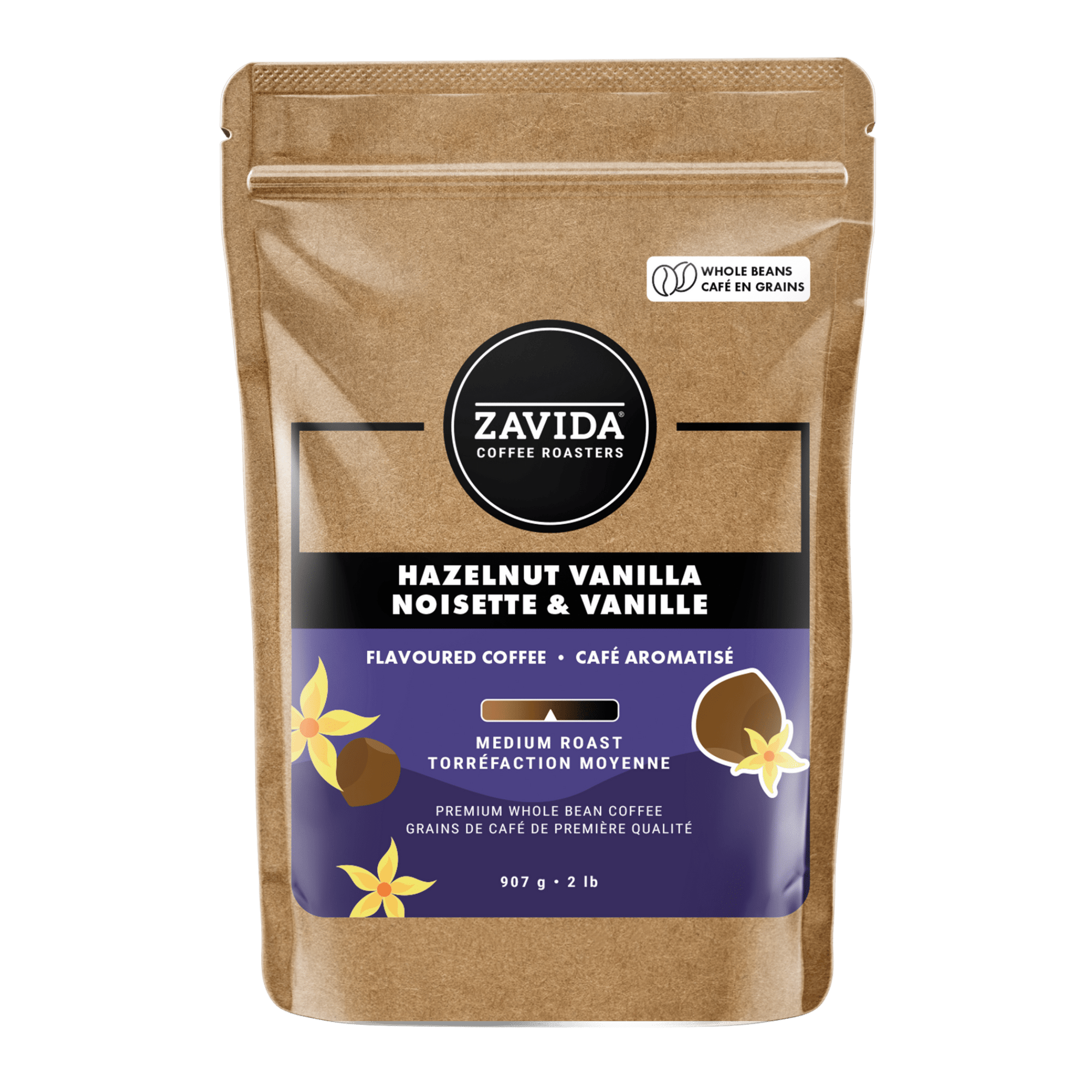 Hazelnut Vanilla Coffee - Whole Beans - Zavida Coffee