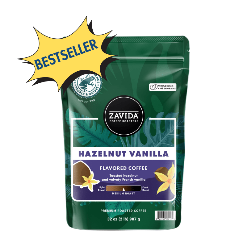 Hazelnut Vanilla Rainforest Alliance Coffee - Whole Bean - Zavida Coffee