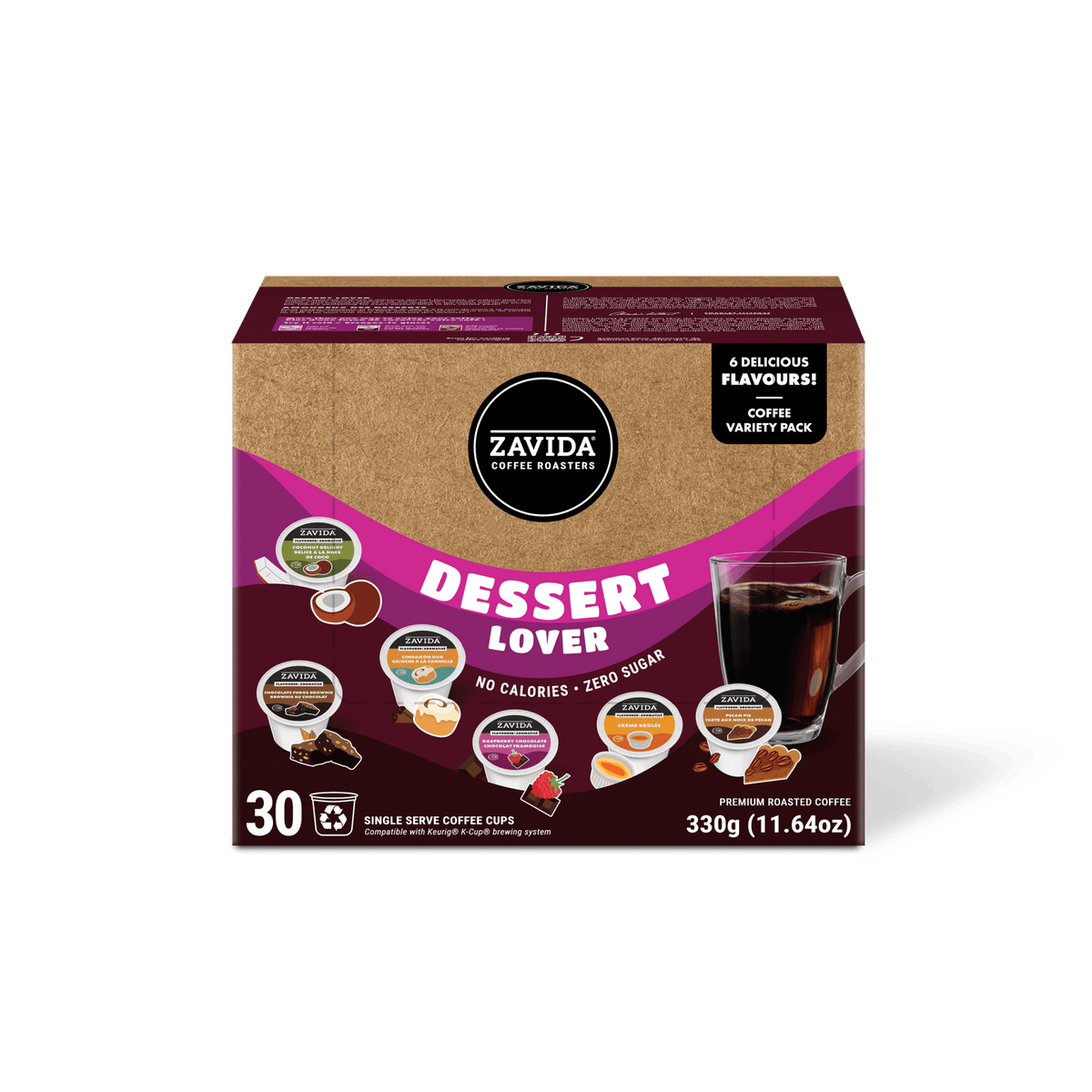 K - Cup Dessert Lovers Variey Pack (30 pods) - Zavida Coffee