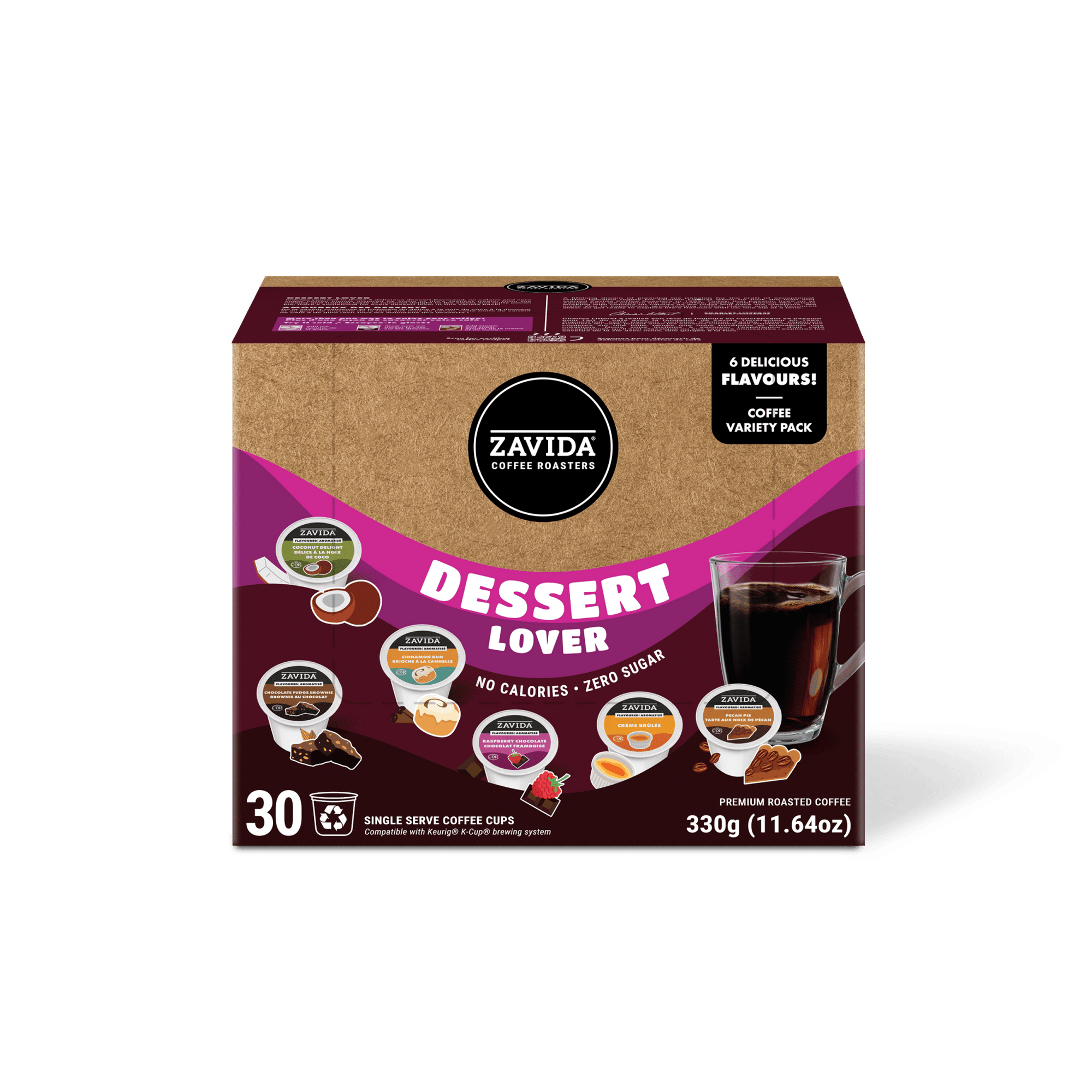 K - Cup Dessert Lovers Variey Pack (30 pods) - Zavida Coffee