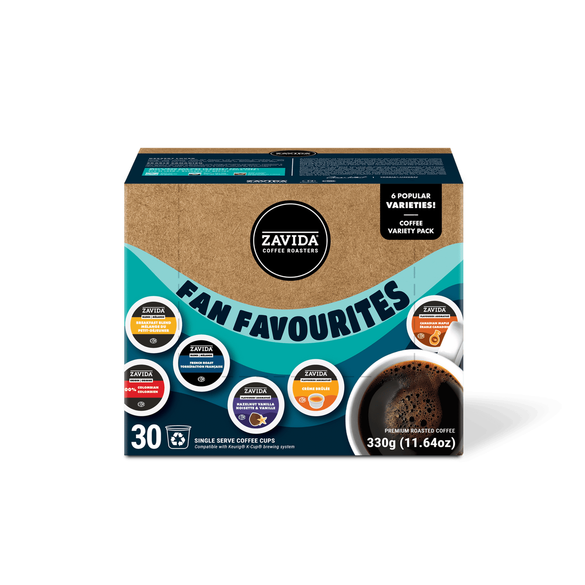 K - Cup Fan Favourites Variey Pack (30 pods) - Zavida Coffee