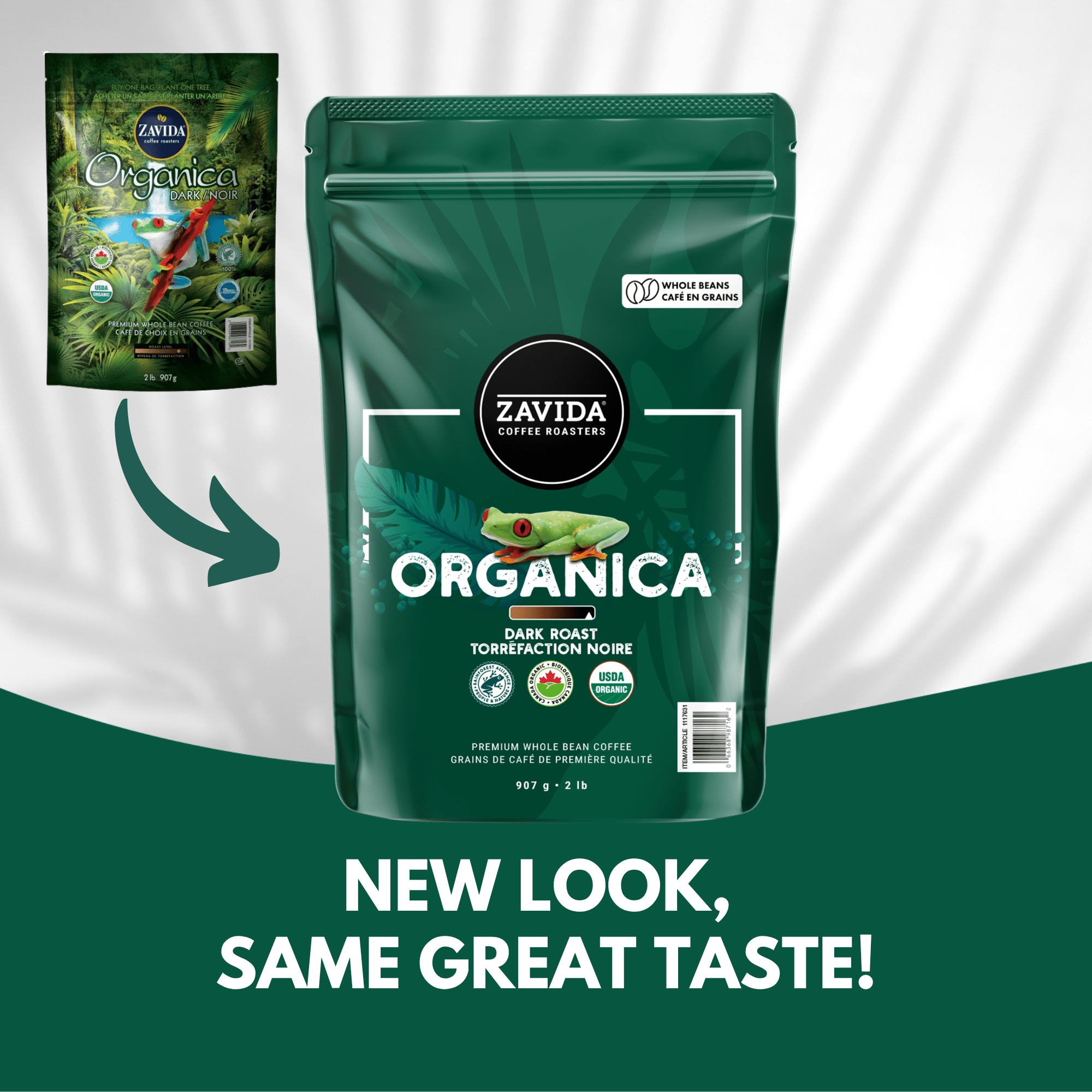 Organica Rainforest Alliance Coffee - Dark Roast - Whole Bean - Zavida Coffee