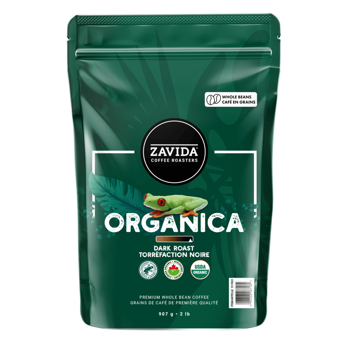 Organica Rainforest Alliance Coffee - Dark Roast - Whole Bean - Zavida Coffee