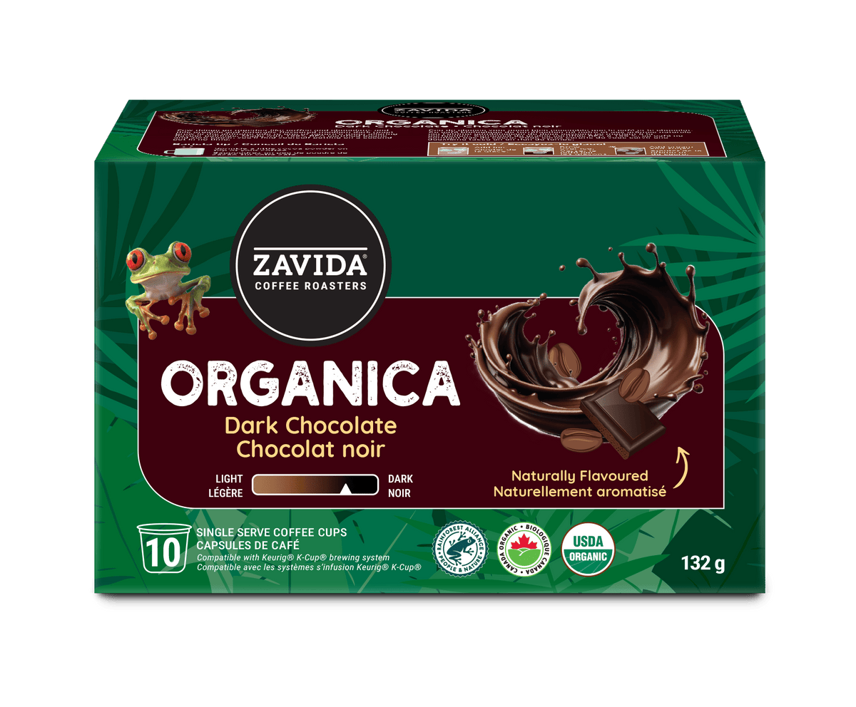 Organica Rainforest Alliance Dark Chocolate Single Serve Coffee - 10 Pods - Zavida Coffee