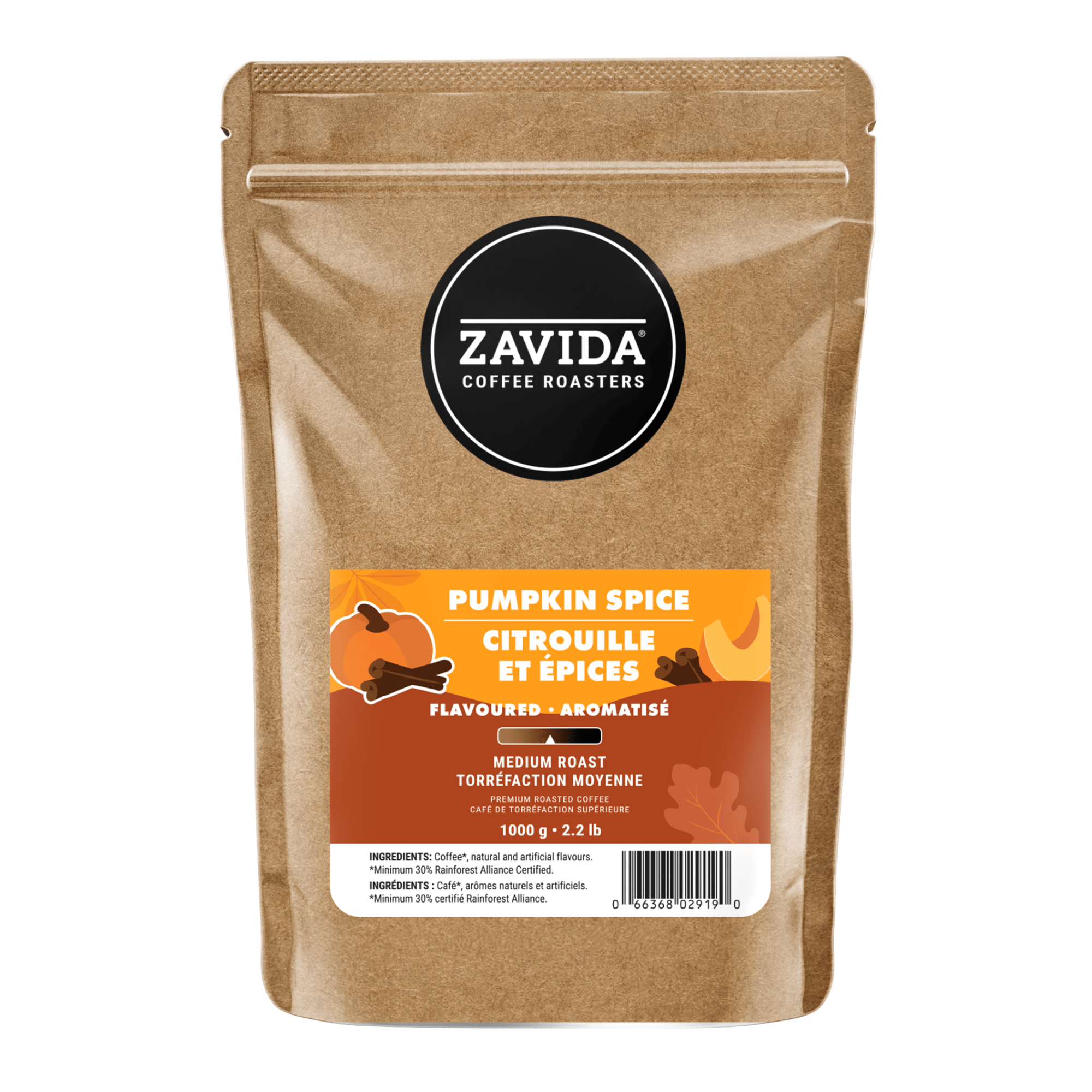 Pumpkin Spice Coffee - Whole Beans - Zavida Coffee