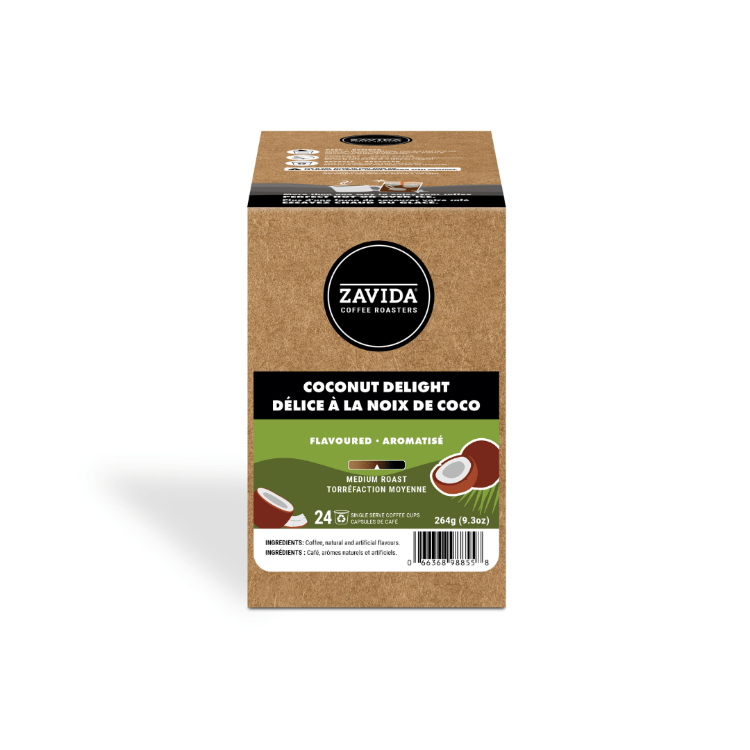 Coconut Delight Single Serve Coffee - 24 Pods - Zavida Coffee