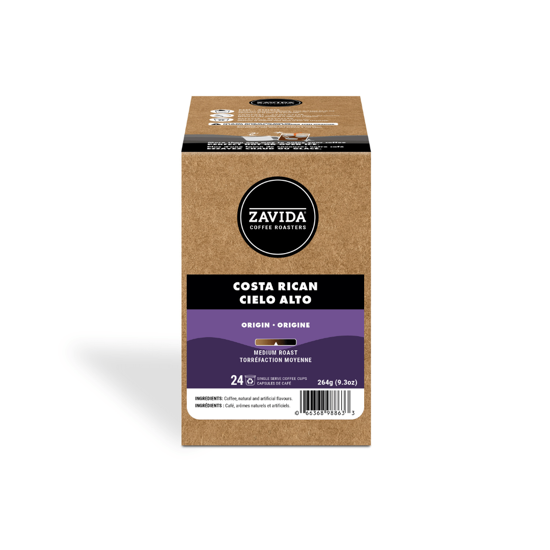 Costa Rican Cielo Alto Single Serve Coffee - 24 Pods - Zavida Coffee