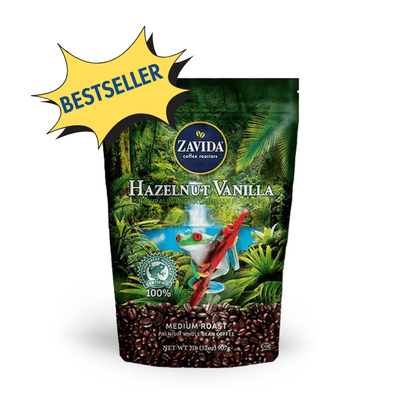 Hazelnut Vanilla Rainforest Alliance Coffee - Whole Bean - Zavida Coffee
