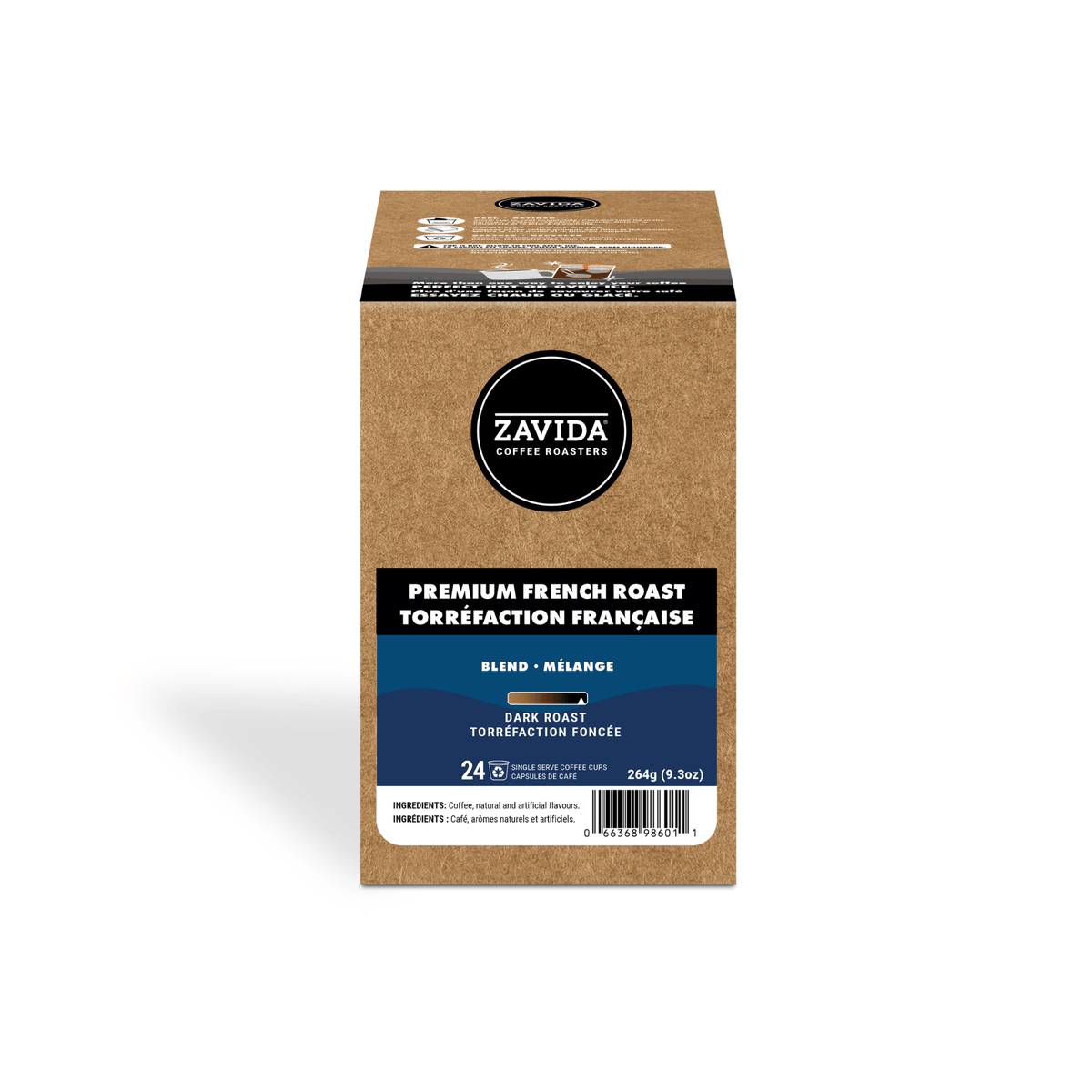 Premium French Roast Single Serve Coffee - 24 Pods - Zavida Coffee