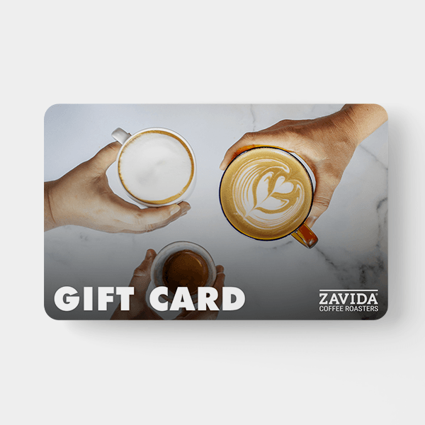 A coffee gift card of $10 from Zavida Coffee Roasters